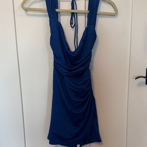 Lucy in the Sky Elegant Blue Halter Dress
